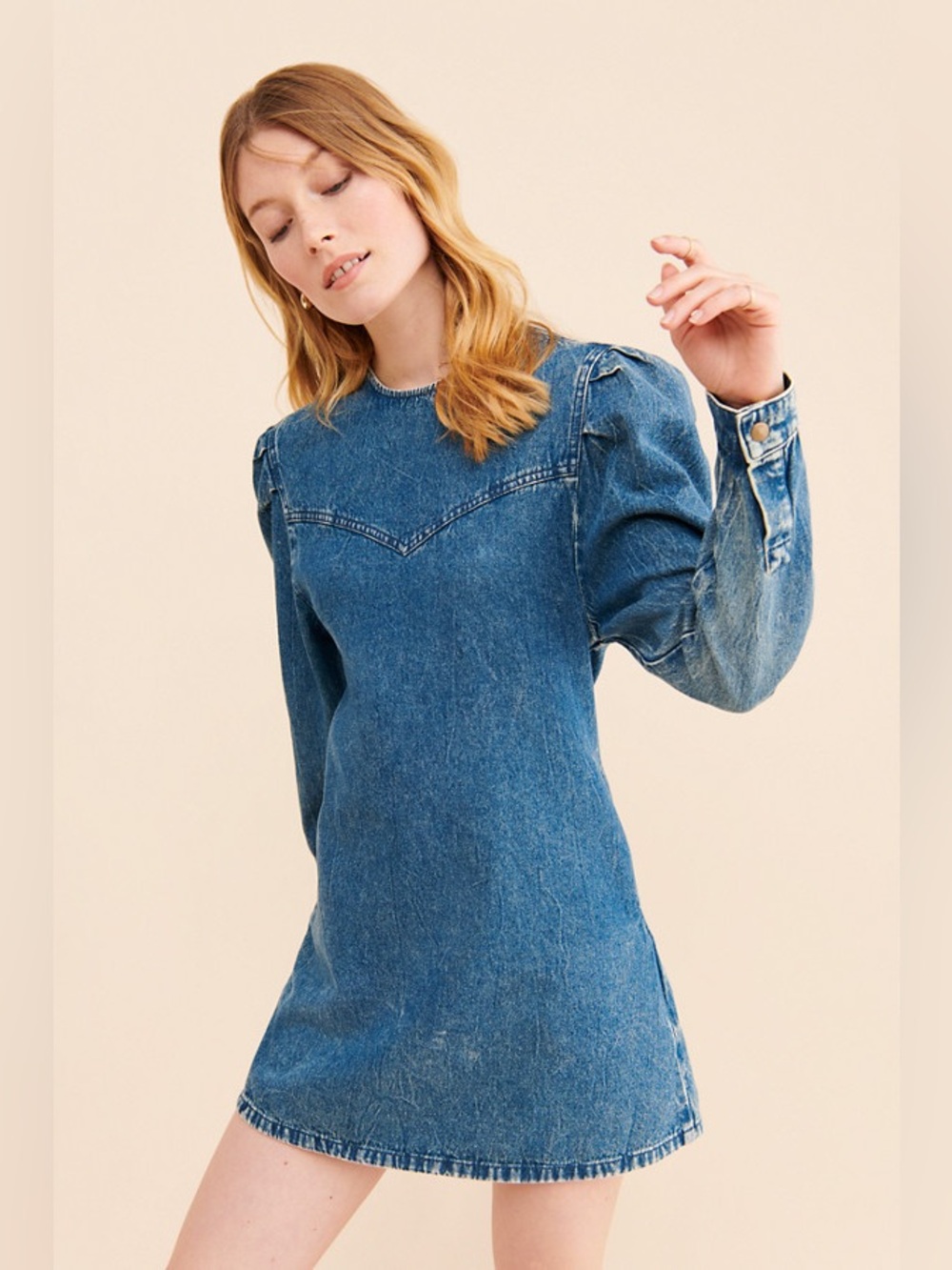 FREE PEOPLE DENIM MINI DRESS